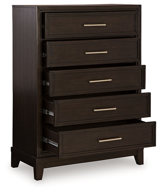 Neymorton California King Upholstered Panel Bed with Mirrored Dresser, Chest and Nightstand Signature Design by Ashley®