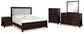 Neymorton California King Upholstered Panel Bed with Mirrored Dresser, Chest and Nightstand Signature Design by Ashley®