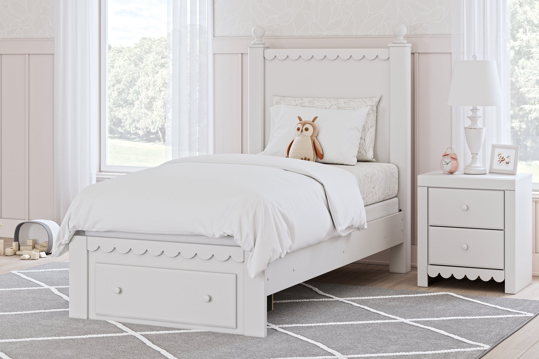 Mollviney Twin Panel Storage Bed with Mirrored Dresser Signature Design by Ashley®