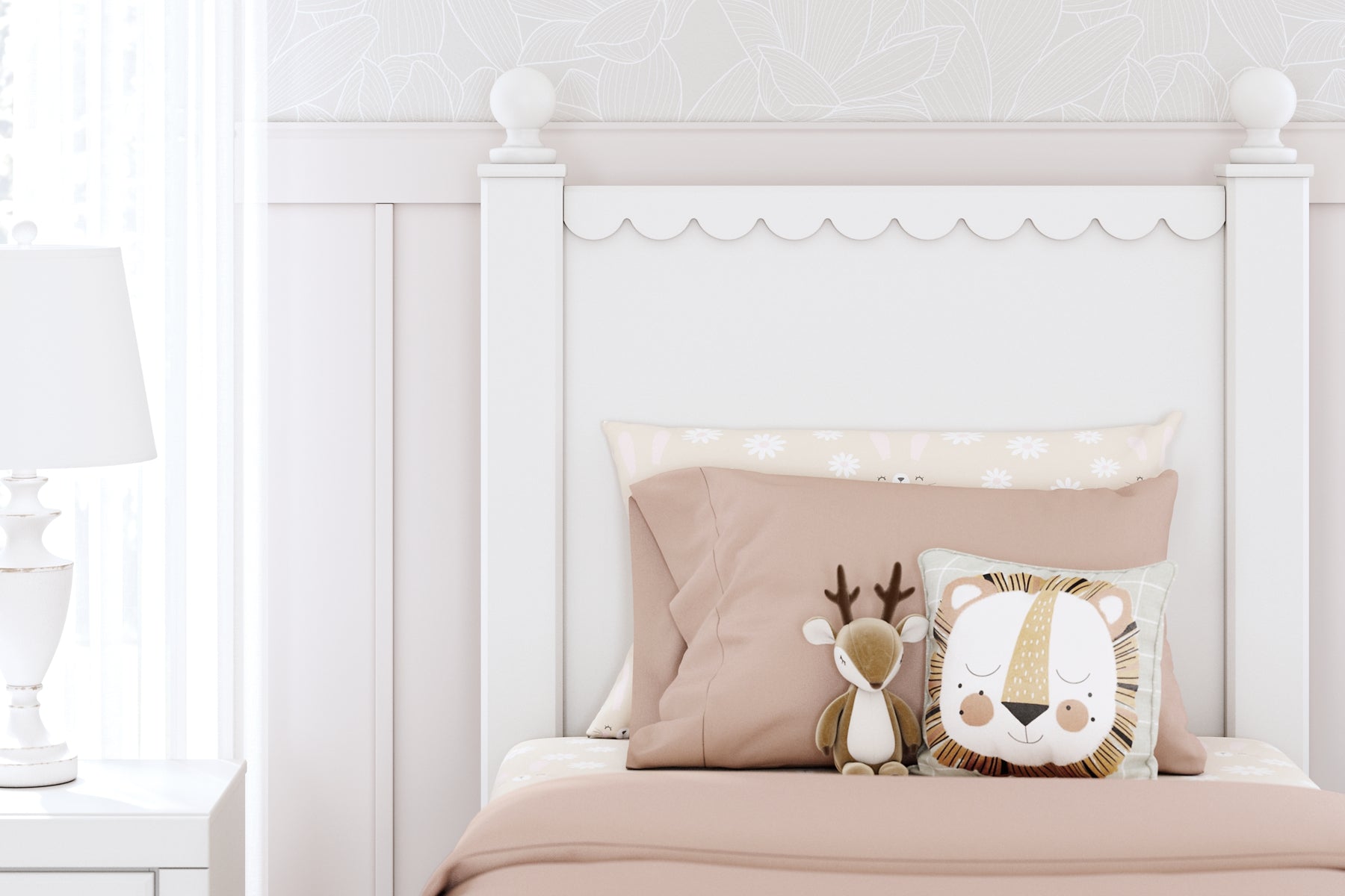 Mollviney Twin Panel Bed with Nightstand Signature Design by Ashley®