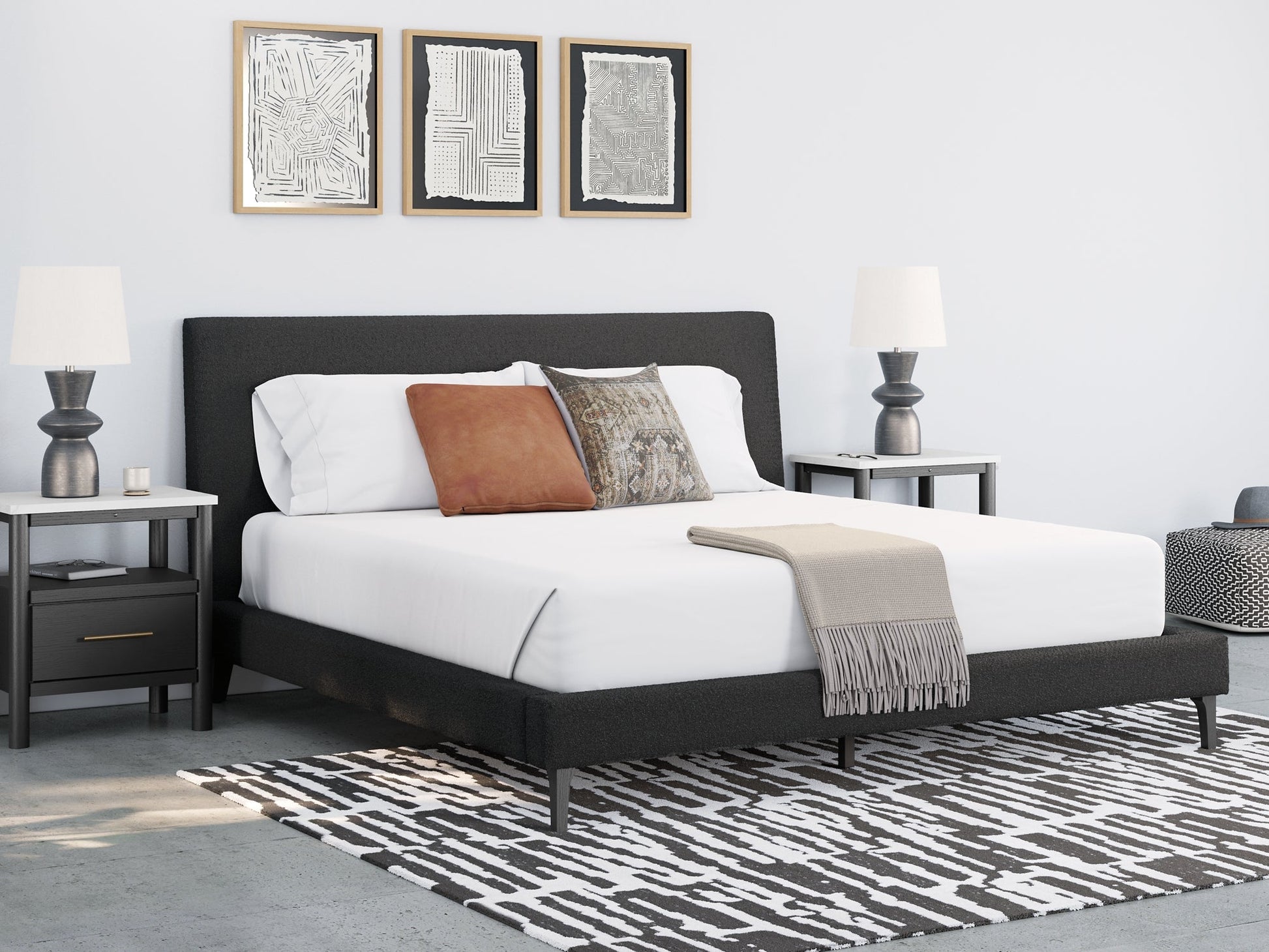 Cadmori King UPH Bed w/Roll Slats Signature Design by Ashley®