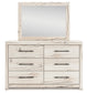 Lawroy Twin Panel Bed with Mirrored Dresser Benchcraft®