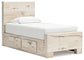 Lawroy Twin Panel Bed with Mirrored Dresser Benchcraft®