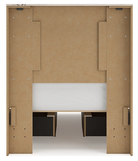 Lawroy Twin Panel Bed with Mirrored Dresser Benchcraft®