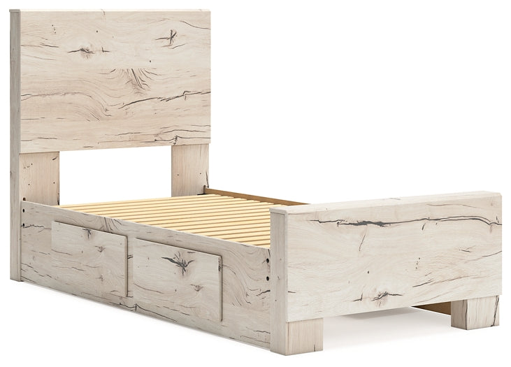 Lawroy Twin Panel Bed with Mirrored Dresser Benchcraft®