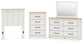 Linnocreek Twin Panel Headboard with Mirrored Dresser and Chest Benchcraft®