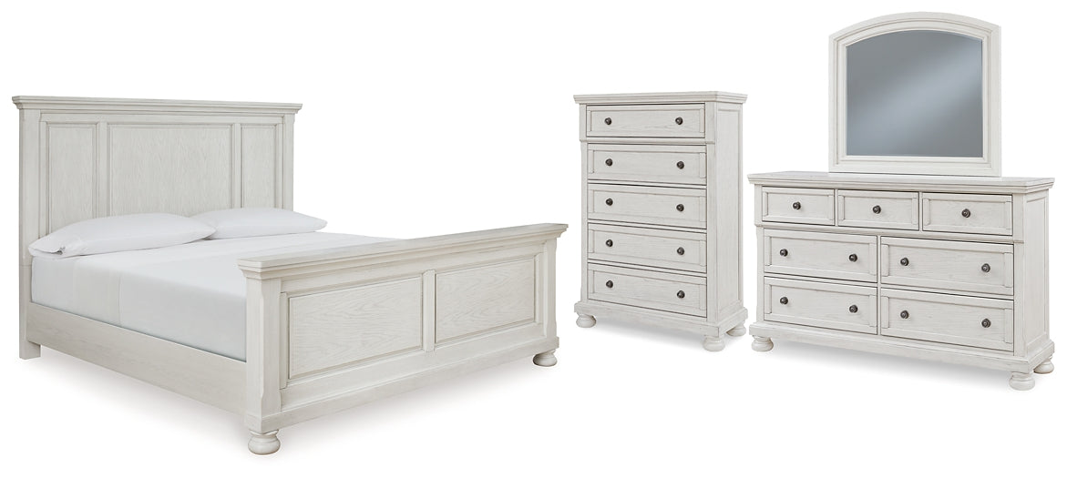 Robbinsdale California King Panel Bed with Mirrored Dresser and Chest Signature Design by Ashley®