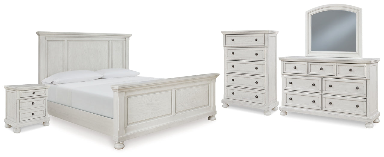 Robbinsdale California King Panel Bed with Mirrored Dresser, Chest and Nightstand Signature Design by Ashley®