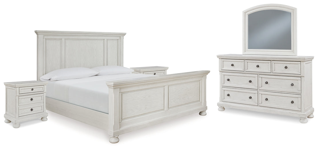 Robbinsdale Queen Panel Bed with Mirrored Dresser and 2 Nightstands Signature Design by Ashley®