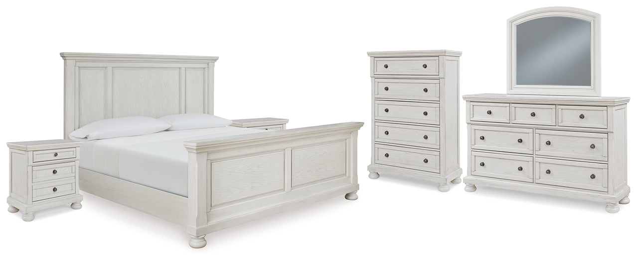 Robbinsdale California King Panel Bed with Mirrored Dresser, Chest and 2 Nightstands Signature Design by Ashley®
