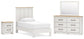 Linnocreek Twin Panel Bed with Mirrored Dresser and Nightstand Benchcraft®