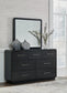 Rowanbeck Queen Upholstered Panel Bed with Mirrored Dresser, Chest and Nightstand Signature Design by Ashley®