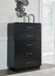 Rowanbeck Queen Upholstered Panel Bed with Mirrored Dresser, Chest and Nightstand Signature Design by Ashley®