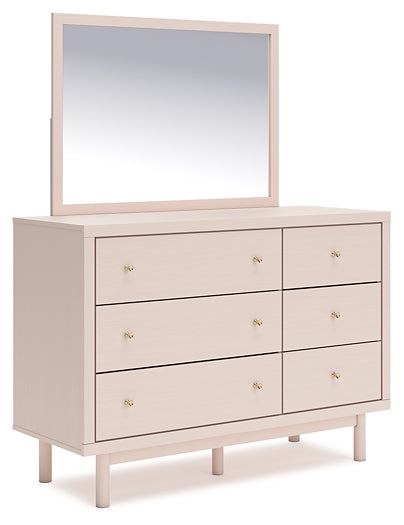 Wistenpine Twin Upholstered Panel Headboard with Mirrored Dresser, Chest and 2 Nightstands Signature Design by Ashley®
