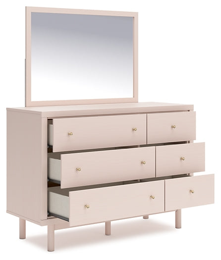 Wistenpine Twin Upholstered Panel Headboard with Mirrored Dresser, Chest and 2 Nightstands Signature Design by Ashley®