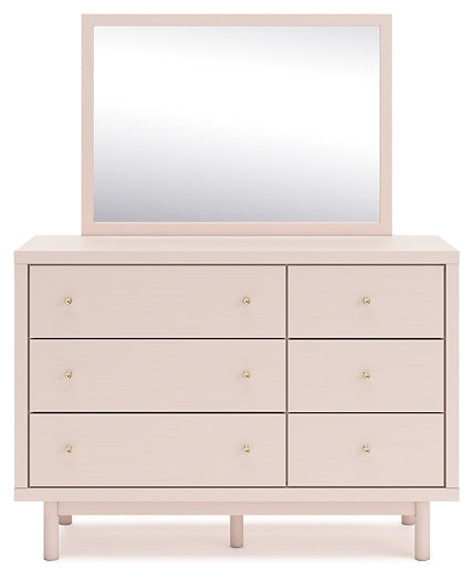 Wistenpine Twin Upholstered Panel Headboard with Mirrored Dresser, Chest and 2 Nightstands Signature Design by Ashley®