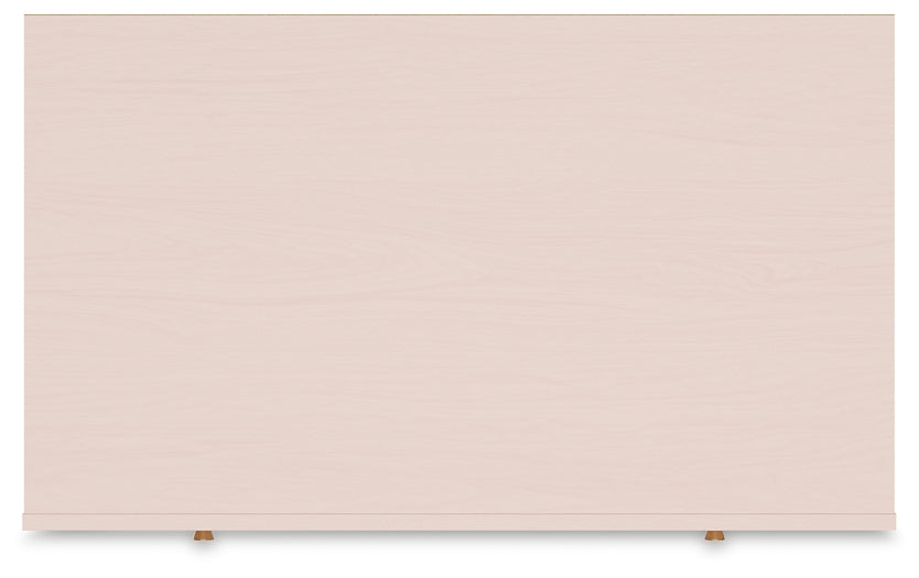 Wistenpine Twin Upholstered Panel Headboard with Mirrored Dresser, Chest and 2 Nightstands Signature Design by Ashley®