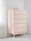 Wistenpine Twin Upholstered Panel Headboard with Mirrored Dresser, Chest and 2 Nightstands Signature Design by Ashley®