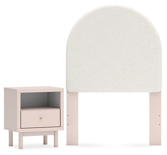 Wistenpine Twin Upholstered Panel Headboard with Nightstand Signature Design by Ashley®