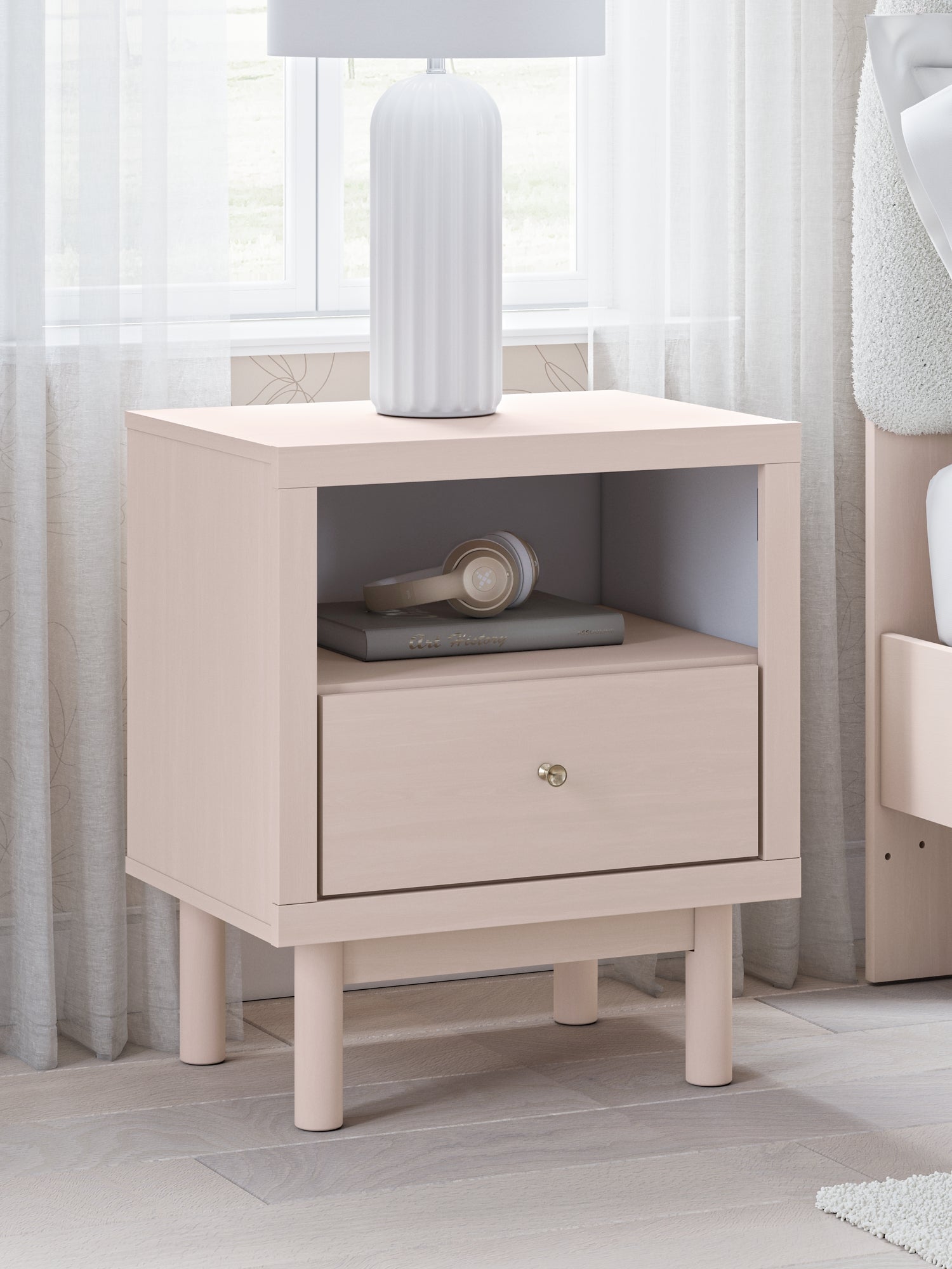 Wistenpine Twin Upholstered Panel Headboard with Nightstand Signature Design by Ashley®