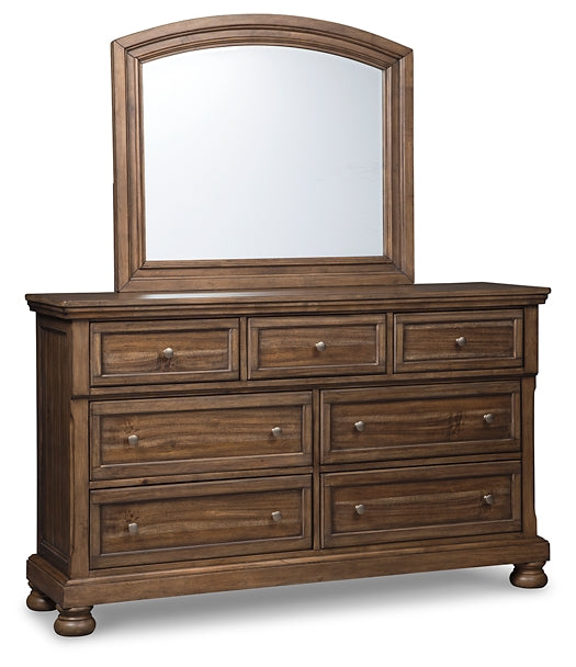 Flynnter  Panel Bed With 2 Storage Drawers With Mirrored Dresser And Chest Signature Design by Ashley®