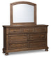 Flynnter King Panel Bed with 2 Storage Drawers with Mirrored Dresser, Chest and Nightstand Signature Design by Ashley®