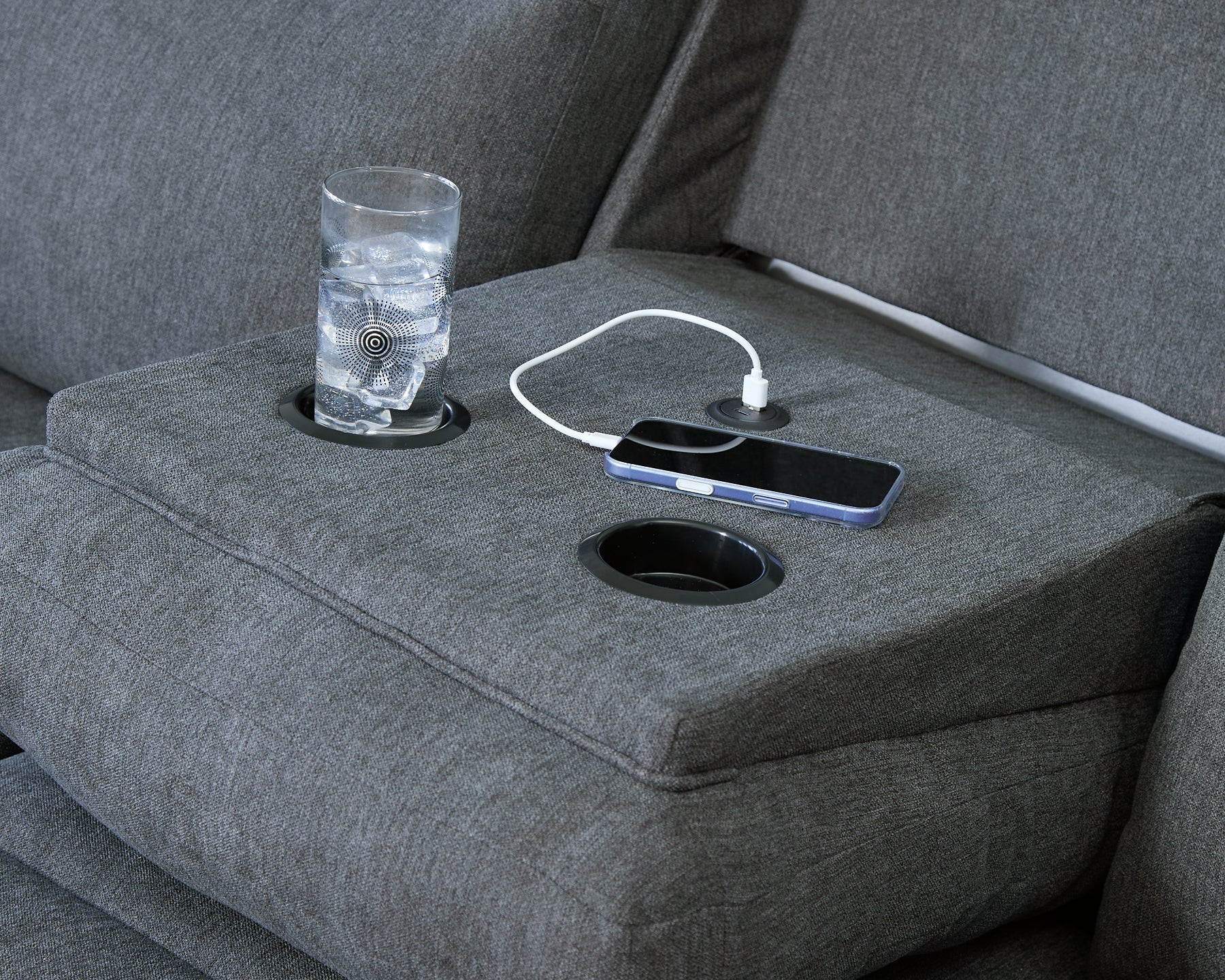 Side-Swipe REC Sofa w/Drop Down Table Signature Design by Ashley®