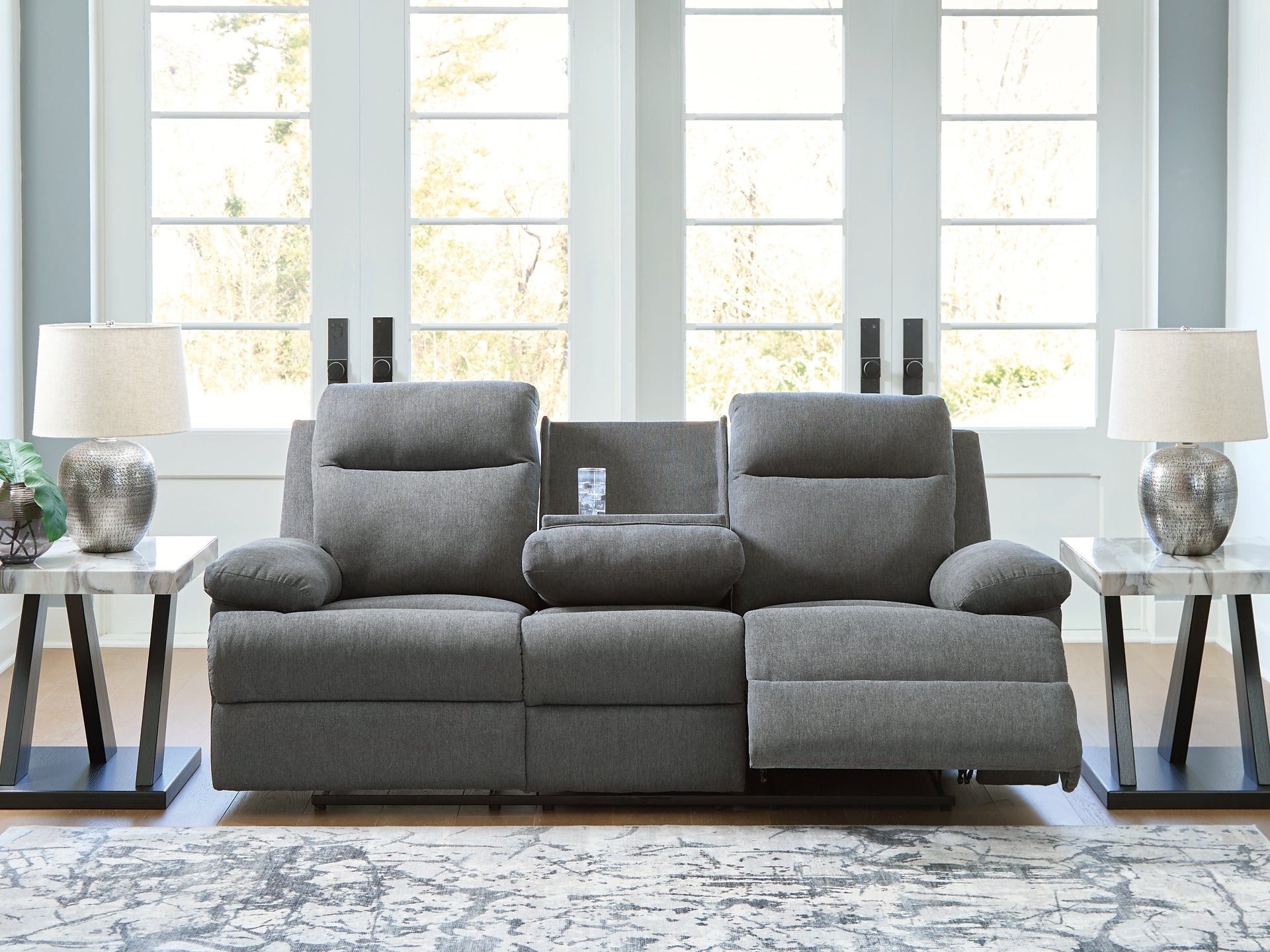 Side-Swipe REC Sofa w/Drop Down Table Signature Design by Ashley®