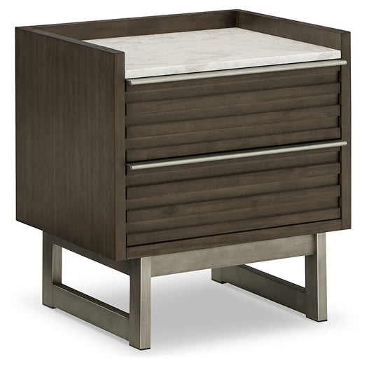 Arkenton Queen Panel Bed with Mirrored Dresser and 2 Nightstands Ashley®