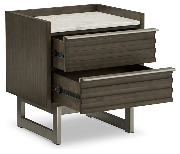 Arkenton Queen Panel Bed with Mirrored Dresser and 2 Nightstands Ashley®