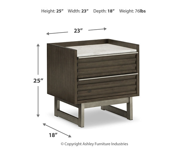Arkenton Queen Panel Bed with Mirrored Dresser and 2 Nightstands Ashley®