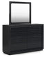 Londer California King Panel Bed with Mirrored Dresser and Chest Millennium® by Ashley