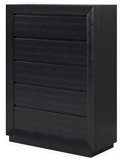 Londer California King Panel Bed with Mirrored Dresser and Chest Millennium® by Ashley