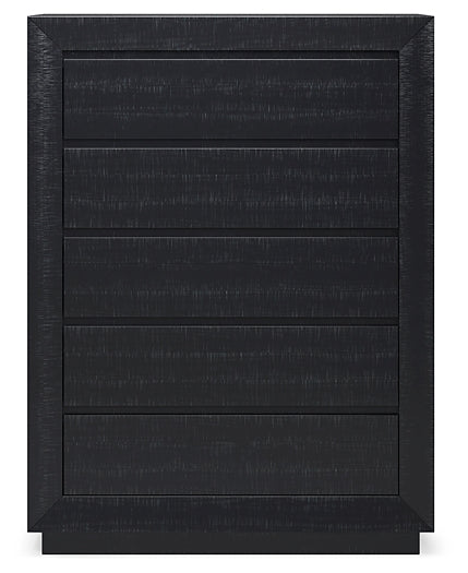 Londer California King Panel Bed with Mirrored Dresser and Chest Millennium® by Ashley