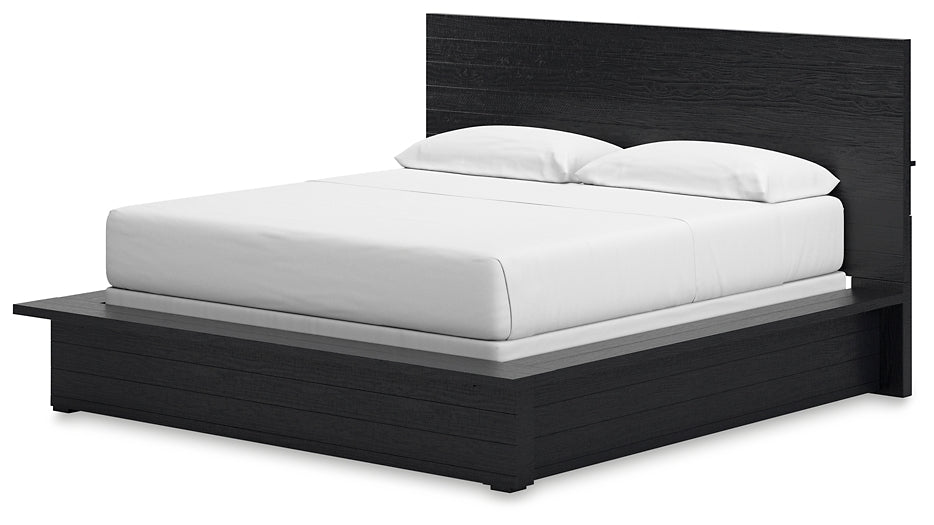 Londer California King Panel Bed with Mirrored Dresser and Chest Millennium® by Ashley