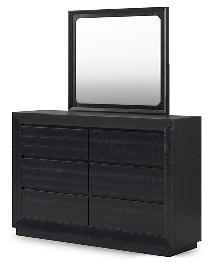 Londer California King Panel Bed with Mirrored Dresser and 2 Nightstands Millennium® by Ashley