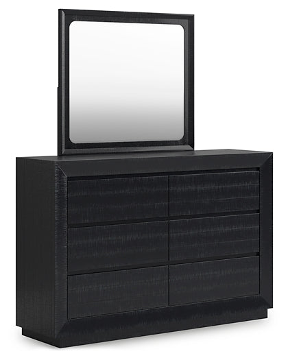 Londer King Panel Bed with Mirrored Dresser, Chest and 2 Nightstands Millennium® by Ashley
