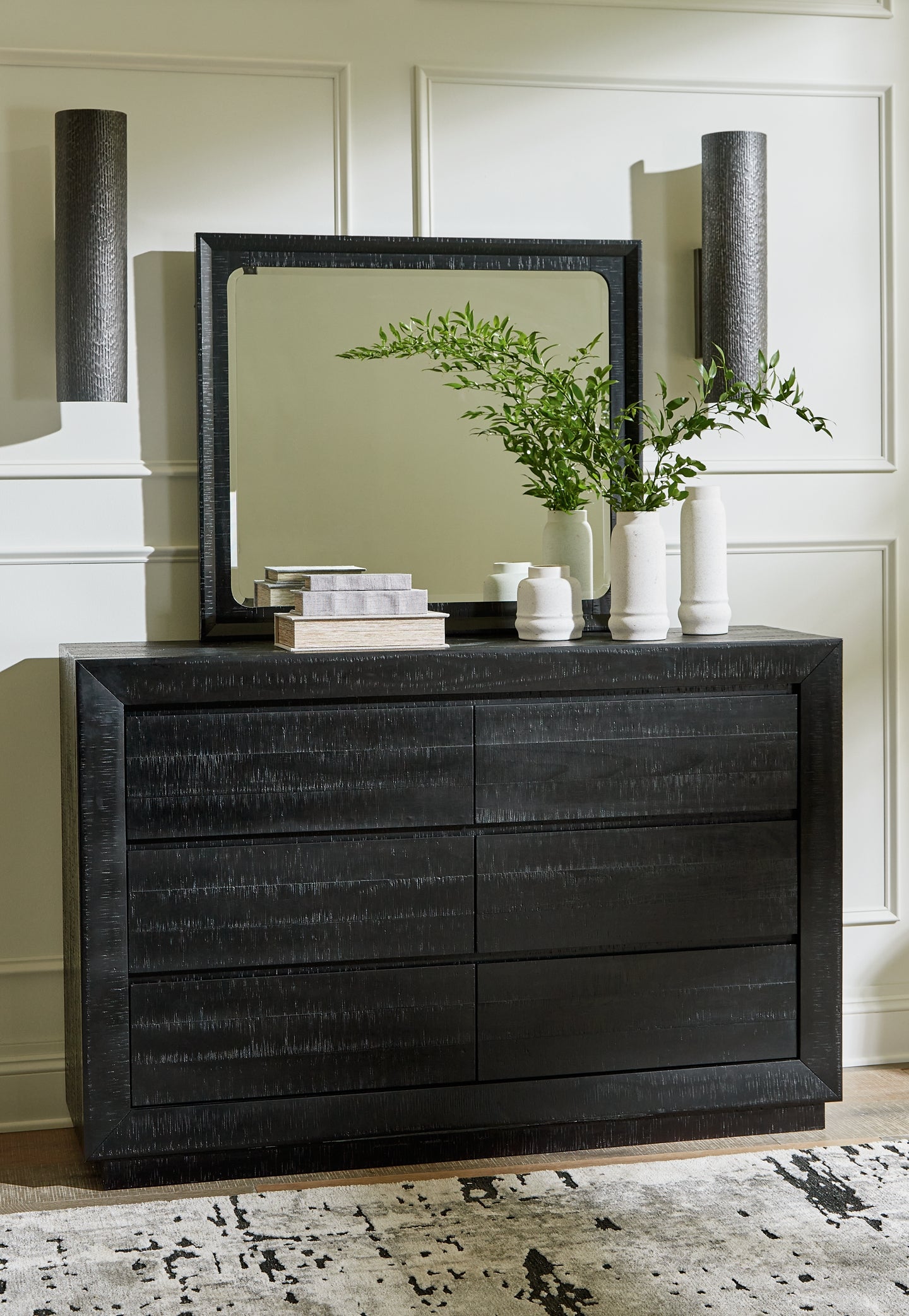 Londer King Panel Bed with Mirrored Dresser, Chest and 2 Nightstands Millennium® by Ashley