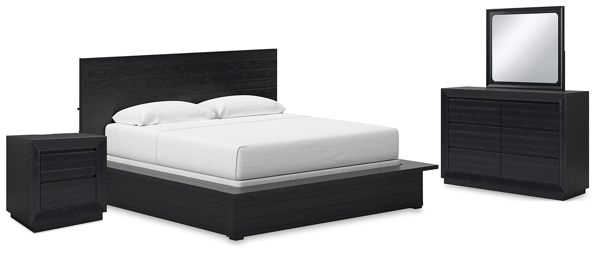 Londer California King Panel Bed with Mirrored Dresser and Nightstand Millennium® by Ashley