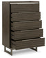 Arkenton California King Panel Bed with Mirrored Dresser and Chest Ashley®