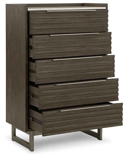 Arkenton California King Panel Bed with Mirrored Dresser, Chest and 2 Nightstands Ashley®