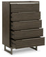 Arkenton California King Panel Bed with Mirrored Dresser, Chest and 2 Nightstands Ashley®