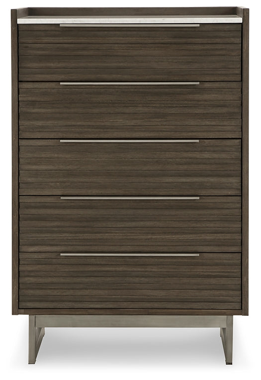 Arkenton California King Panel Bed with Mirrored Dresser, Chest and 2 Nightstands Ashley®