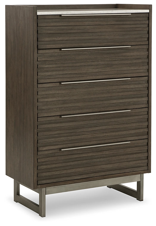 Arkenton California King Panel Bed with Mirrored Dresser, Chest and 2 Nightstands Ashley®