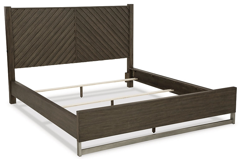 Arkenton California King Panel Bed with Mirrored Dresser, Chest and 2 Nightstands Ashley®