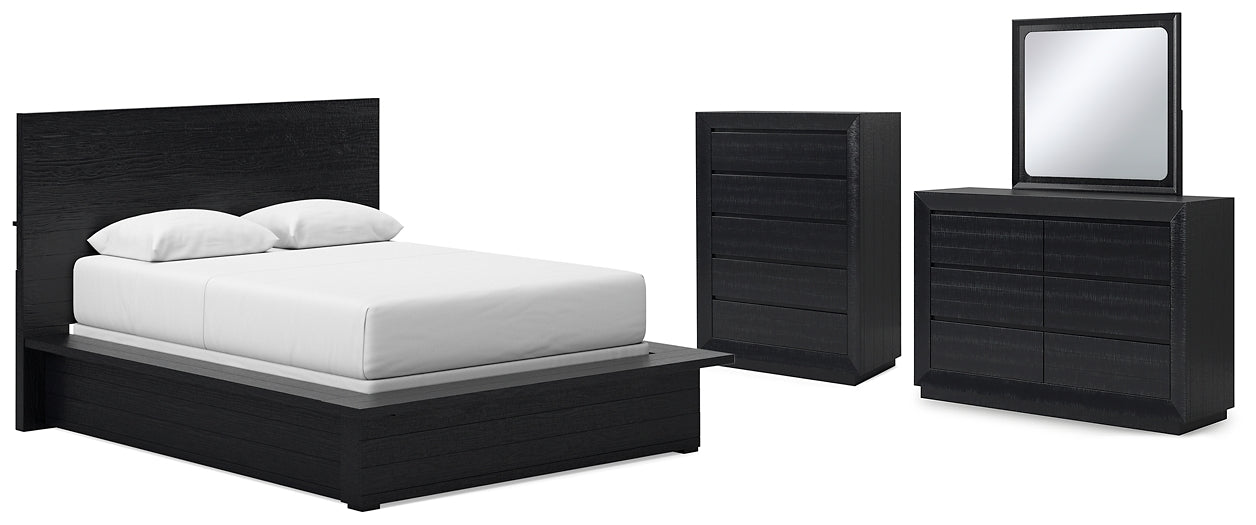 Londer Queen Panel Bed with Mirrored Dresser and Chest Millennium® by Ashley