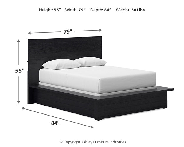 Londer Queen Panel Bed with Mirrored Dresser and Chest Millennium® by Ashley