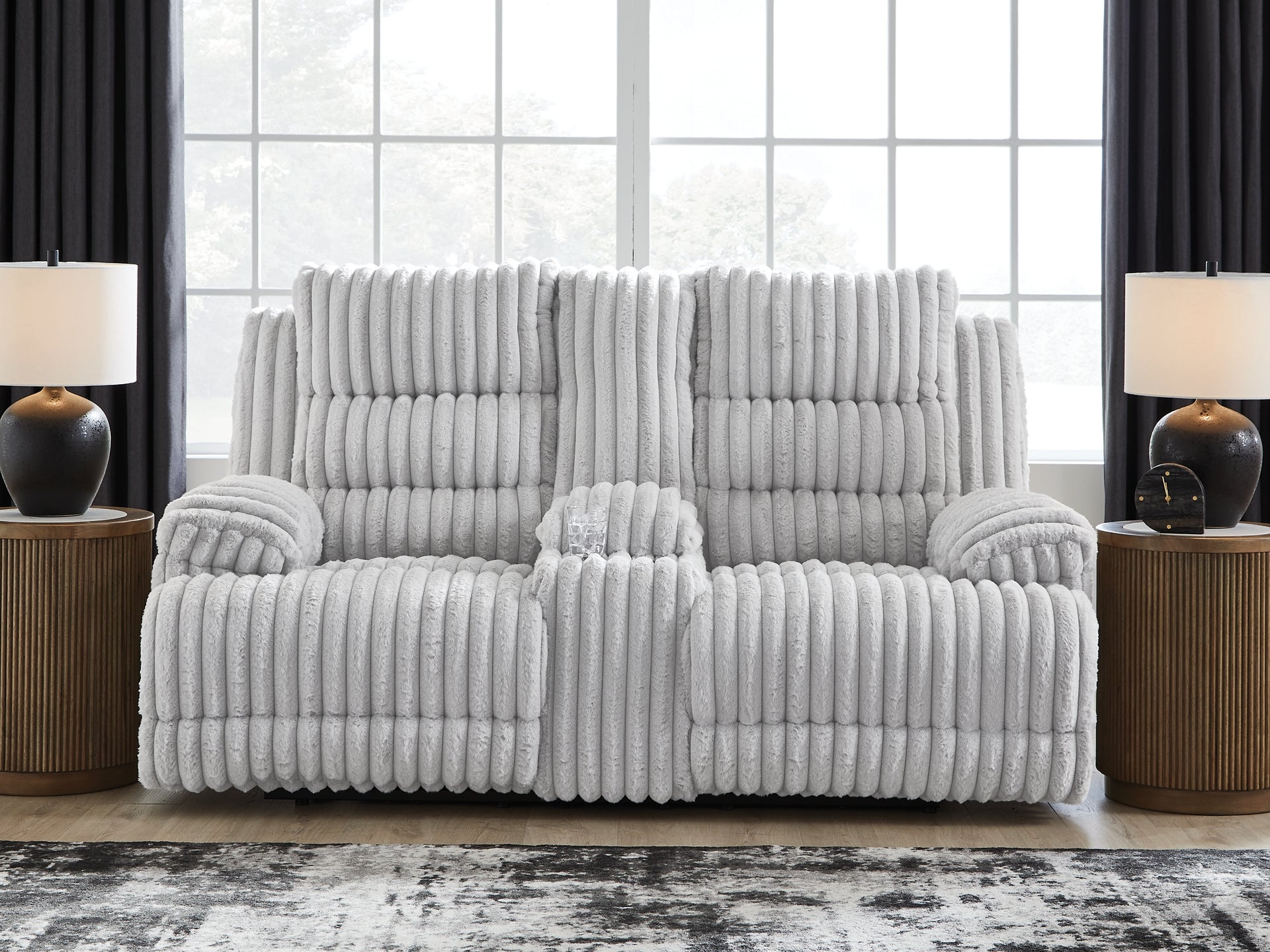 Rhines Falls DBL REC PWR Loveseat w/Console Signature Design by Ashley®