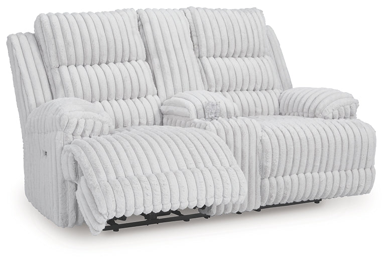 Rhines Falls DBL REC PWR Loveseat w/Console Signature Design by Ashley®