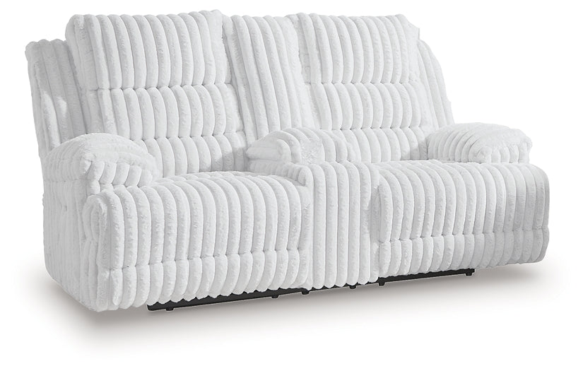Rhines Falls DBL REC PWR Loveseat w/Console Signature Design by Ashley®